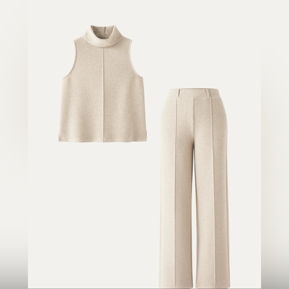 OGL Pants - New OGL 2Pcs Set Split Hem Top & High Waisted Straight Leg Pant Size Small